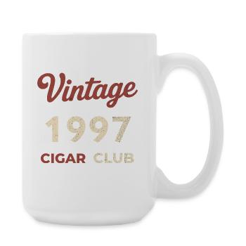 Vintage 1997 Cigar Club Retro Geburtsjahr Geschenk - Große Tasse 440 ml - Weiß - Rechts