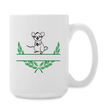 Mouse Laurel Wreath with Namespace - Large Mug 440 ml - white - Right