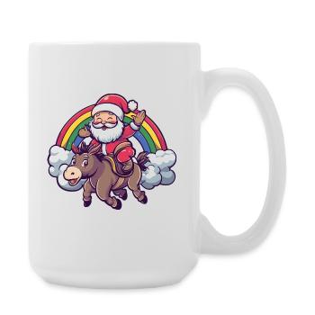 Donkey Santa Claus Christmas - Large Mug 440 ml - white - Right