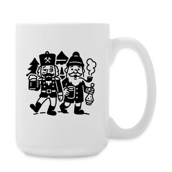 Glühwein Trinkteam Weihnachtsmann Nussknacker - Große Tasse 440 ml - Weiß - Rechts