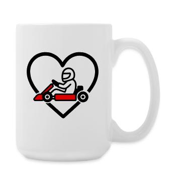 Karting Heart – Leidenschaft und Geschwindigkeit - Große Tasse 440 ml - Weiß - Rechts