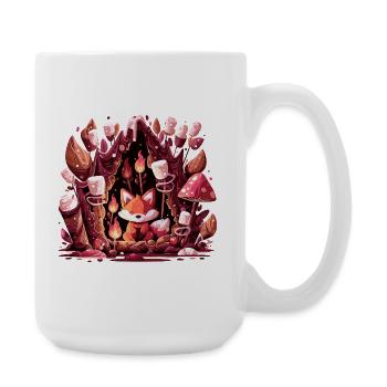 Fox in the mushroom forest fire - Large Mug 440 ml - white - Right