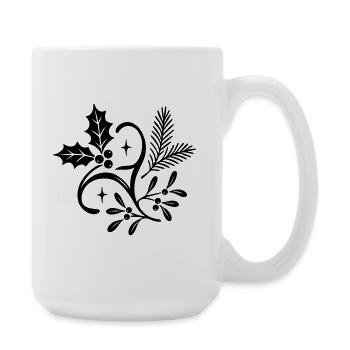 Mystic Yule with Mistletoe, Fir and Holly - Large Mug 440 ml - white - Right