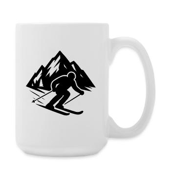 Skiing Mountains - Large Mug 440 ml - white - Right