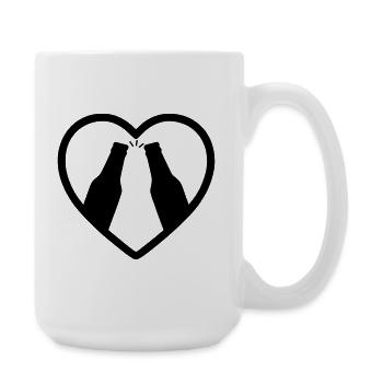 Herzflaschen Bier-Aperitif-Geschenk - Große Tasse 440 ml - Weiß - Rechts