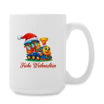 Weihnachtlicher Kinderzug – Merry Christmas Train - Große Tasse 440 ml - Weiß - Rechts