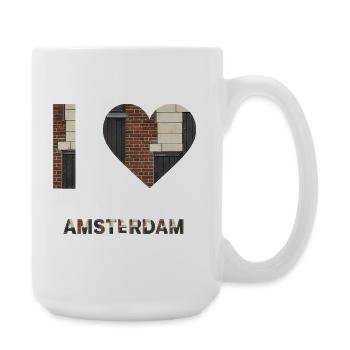 Amsterdam Brick Heart Emblem Tee - Large Mug 440 ml - white - Right