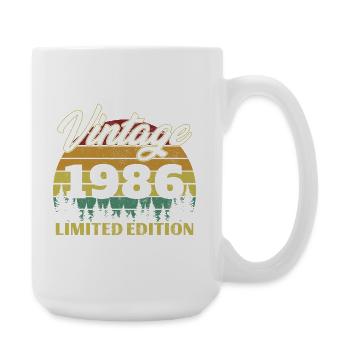 1986 Vintage Retro Birthday Gift - Large Mug 440 ml - white - Right