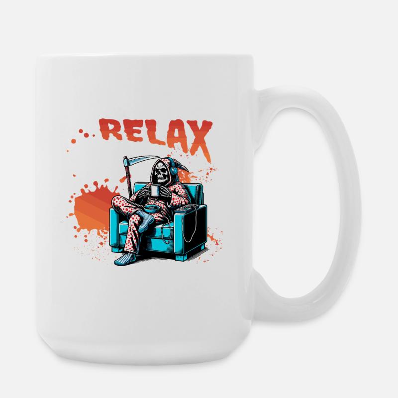 Relax-Skelett im Sessel - Große Tasse 440 ml - Weiß