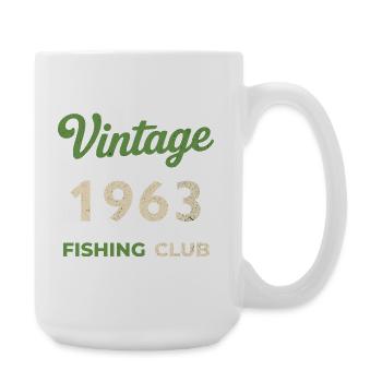 Vintage 1963 – Fishing Club Retro Birth Year - Large Mug 440 ml - white - Right