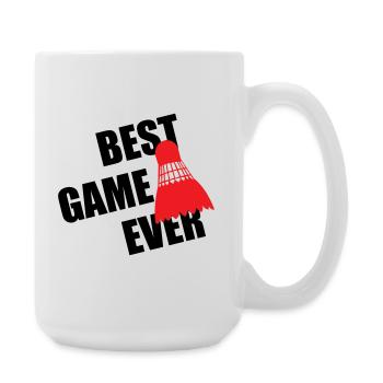 Badminton – Das beste Spiel aller Zeiten - Große Tasse 440 ml - Weiß - Rechts