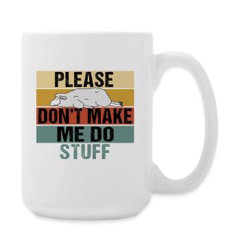 S’il te plaît, ne me force pas à faire des trucs Mouton paresseux rétro - Grande tasse 440 ml - blanc - Droite