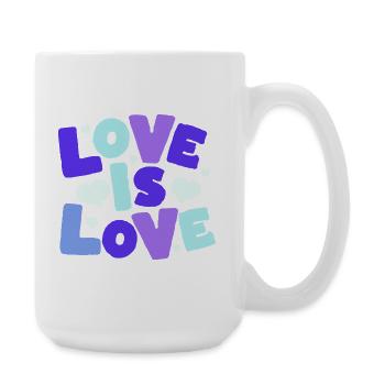 Love is Love Pastel Hearts - Große Tasse 440 ml - Weiß - Rechts