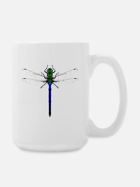 Neon Dragonfly Kybalion Combination Design Woman - Large Mug 440 ml - white
