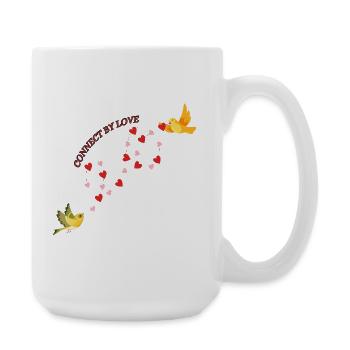 Verbunden durch Liebe - Große Tasse 440 ml - Weiß - Rechts