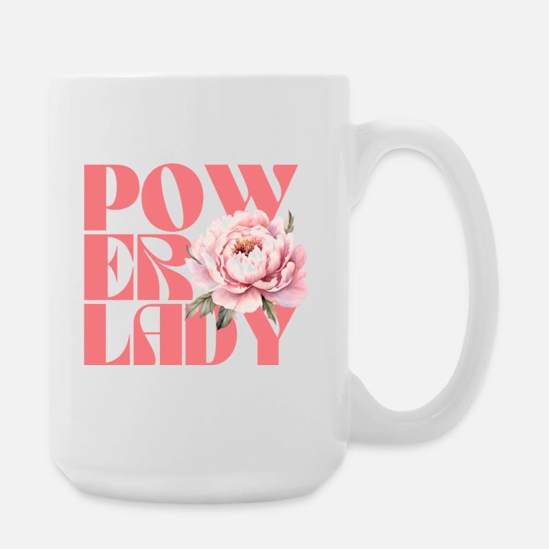 Power lady - Large Mug 440 ml - white