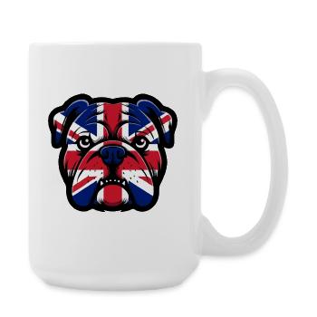 Union Jack Bulldog Portrait - Large Mug 440 ml - white - Right