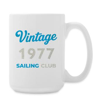 Vintage 1977 – Sailing Club Retro Birth Year - Large Mug 440 ml - white - Right