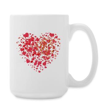 Mosaïque de cœurs de petits cœurs d’amour - Grande tasse 440 ml - blanc - Droite