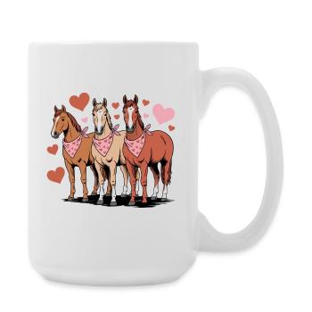 Les chevaux aiment la Saint-Valentin Heart Equestrian - Grande tasse 440 ml - blanc - Droite