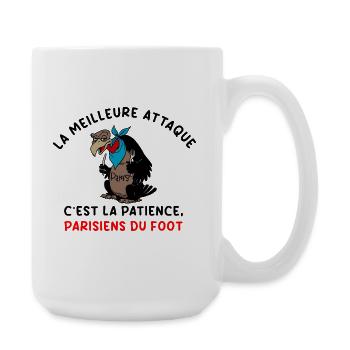 La_meilleure_attaque_c-est_la_patience_parisiens - Grande tasse 440 ml - blanc - Droite