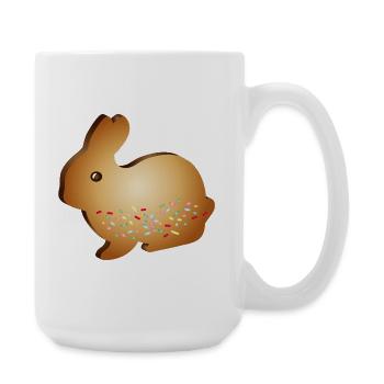 Motif de biscuits de lapin de Pâques avec des vermicelles de sucre colorées - Grande tasse 440 ml - blanc - Droite