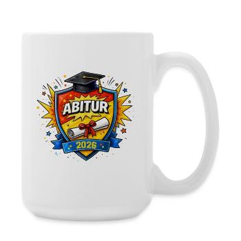 Abitur 2026 Schild – Abschlusslogo - Große Tasse 440 ml - Weiß - Rechts