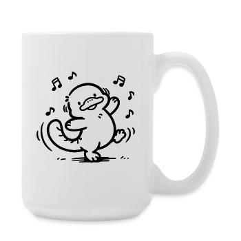 Dancing Platypus | Funny music motif - Large Mug 440 ml - white - Right