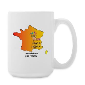 Peace_and_France_contour_meteo - Große Tasse 440 ml - Weiß - Rechts