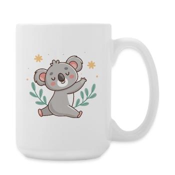 Pastell-Entspannter Koala mit Laub - Große Tasse 440 ml - Weiß - Rechts