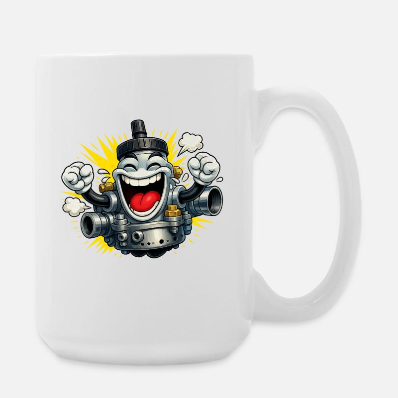 Vergaser Mofa Fun - Große Tasse 440 ml - Weiß