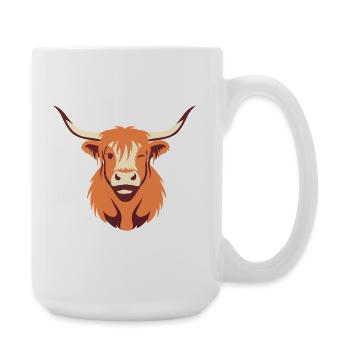 Orange Longhorn Taurus Head - Large Mug 440 ml - white - Right