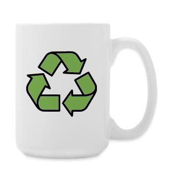 Recycling Sign Outline - Large Mug 440 ml - white - Right