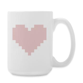 Pixel Pink Heart - Large Mug 440 ml - white - Right