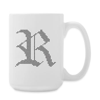 Typografisches R-Gotik-Buchstabendesign - Große Tasse 440 ml - Weiß - Rechts