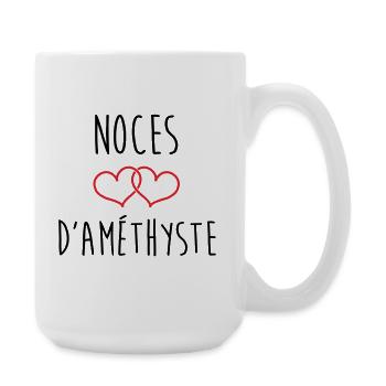 Amethyst-Hochzeit 48 Jahre Ehe - Große Tasse 440 ml - Weiß - Rechts