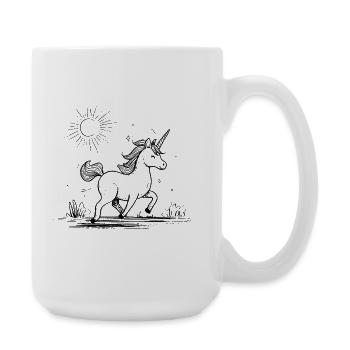 Licorne au soleil - Grande tasse 440 ml - blanc - Droite
