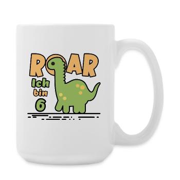 6ème anniversaire dinosaure - Grande tasse 440 ml - blanc - Droite