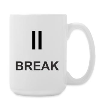 Pause sign "BREAK" – minimalist work & ch - Large Mug 440 ml - white - Right