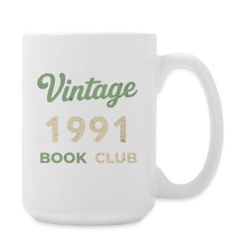 Vintage 1991 Book Club Retro Birth Year Gift - Large Mug 440 ml - white - Right