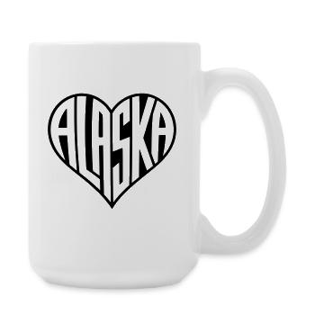 L’Alaska en lettres de cœur - Grande tasse 440 ml - blanc - Droite