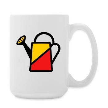 Two-tone watering can tool vegetable gardener - Large Mug 440 ml - white - Right