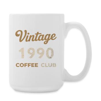Vintage 1990 – Coffee Club Retro Birth Year - Large Mug 440 ml - white - Right