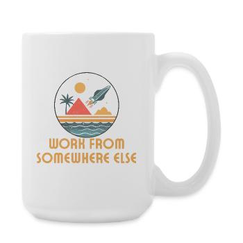 Travailler de n’importe où – un voyage rétro - Grande tasse 440 ml - blanc - Droite