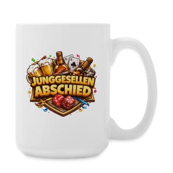 Junggesellenabschied Bierwettstreit - Große Tasse 440 ml - Weiß - Rechts