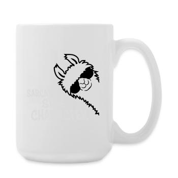 Lama Alpaka Sarcastic Side Character Sarkastisch - Große Tasse 440 ml - Weiß - Rechts