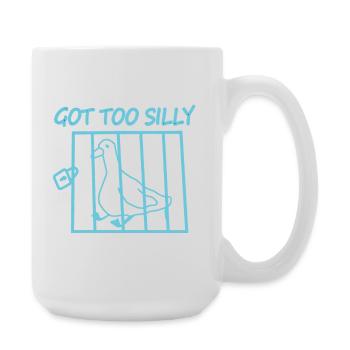 Bird in cage with the text Got Too Silly - Large Mug 440 ml - white - Right