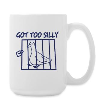 Bird in Cage Got Too Silly - Large Mug 440 ml - white - Right