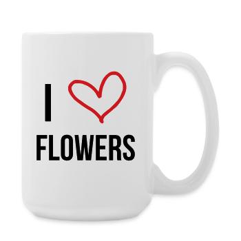 I love flowers, passion, nature and flowers - Large Mug 440 ml - white - Right