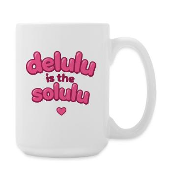 Delulu Pink Bubble Text - Large Mug 440 ml - white - Right